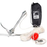 Ancre d'amarrage, grappin 4 pattes, corde 15m pour stand up paddle, kayaks et petits bateaux a rames ...