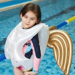 Anneau de natation gonflable pour enfants, maillot de bain avec ailes d'ange, anneau flottant