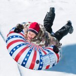 Anneau de ski gonflable, tube de luge en pvc pais, tube de neige d'hiver avec poigne