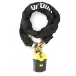 Antivol chaine + cadenas - u4k - o10 / lg 120cm - noir - jaune