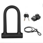 Antivol de v�lo en u, set de verrouillage de v�lo, verrou en u robuste avec c�ble de s�curit� pour vtt ...