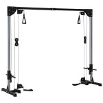 Appareil de musculation double poulie vis a vis crossover - charge libre avec halt�re 2 x 50 kg - acier ...