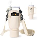 Apt - pochette bouteille eau pour stanley cup accessoires avec sangle ajustable et poche tlphone porte ...