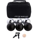 Asfasfq - 010207 - jeu de boules 2 x 3 noires et grises - 74 mm - triplette - jeu de petanque - 6 boules ... Asfasfq - 010207 - jeu de boules 2 x 3 noires et grises - 74 mm - triplette - jeu de petanque - 6 boules ...
