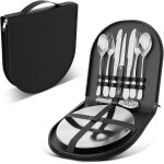 Asfasfq - 10pcs vaisselle acier inoxydable de 2 personnes portable pour camping, pique - nique, activits ...