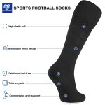 Asfasfq - 2 paires chaussettes foot antidrapantes hautes longues 39 - 42 43 - 46 47 - 50 pour hommes ...