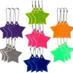 Asfasfq - lot de 21 etiquettes rflchissantes en forme d'toile, porte - cls rflchissants, pour enfants, ...