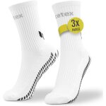 Asfasfq - lot de 3 paires de chaussettes de football blanches antidrapantes pour homme et femme pour ...