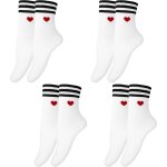 Asfasfq - lot de 4 paires de chaussettes de tennis pour femme avec motif c?ur - chaussettes de sport ... Asfasfq - lot de 4 paires de chaussettes de tennis pour femme avec motif c?ur - chaussettes de sport ...
