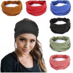 Asfasfq - lot de 6 bandeaux elastiques pour femme - pour le yoga, le sport, l'entranement, la gym, le ...