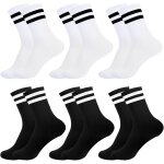 Asfasfq - 6 paires de chaussettes de sport homme femme, tennis chaussettes blanches hoires, chaussette ...