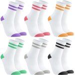 Asfasfq - lot de 6 paires de chaussettes de tennis pour femme 38 - 42 - chaussettes de sport multicolores ...