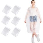 Asfasfq - 6pcs poncho de pluie jetable, transparent ponchos, ponchos de pluie jetables impermables, ...
