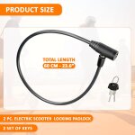 Asfasfq - antivol trotinette electrique double securite 2 pieces cable en acier resistant 60 cm serrure ... Asfasfq - antivol trotinette electrique double securite 2 pieces cable en acier resistant 60 cm serrure ...