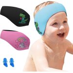 Asfasfq - bandeau de natation enfant avec bouchons d'oreilles - protection auditive en noprne elastique ...
