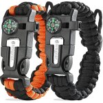 Asfasfq - bracelets de survie en paracorde (lot de 2) allume - feu en silex et acier, sifflet, boussole, ... Asfasfq - bracelets de survie en paracorde (lot de 2) allume - feu en silex et acier, sifflet, boussole, ...