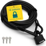 Asfasfq - cable antivol de 10 mètres ¿ cadenas velo a 3 clés ¿ fermeture par simple pression ¿ câble ... Asfasfq - cable antivol de 10 mètres ¿ cadenas velo a 3 clés ¿ fermeture par simple pression ¿ câble ...