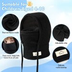 Asfasfq - cagoule d'hiver thermique pour enfants 4 - 10ans, multifonction coupe - vent masque de ski, ...