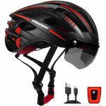 Asfasfq - casques de vlo pour hommes et femmes, mtb bike helmet with magnetic glasses and usb rechargeable ...