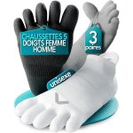 Asfasfq - chaussettes 5 doigts femme homme lot 3 paires chaussettes sport respirantes barefoot anti ampoules ...