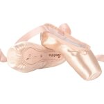 Asfasfq - chaussures de ballet de pointe pour la danse classique en rose avec rubans de satin et protge ...