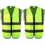 Asfasfq - chuertech gilet de scurit rflchissante, 2pcs veste fluorescente avec poches, gilet velo ...