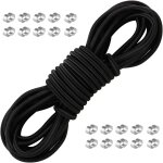 Asfasfq - corde elastique 10 m, tendeur elastique 8 mm avec 20 clips ¿ sandow pour bche robuste, cordon ...