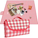 Asfasfq - couverture de pique - nique 200 x 200 cm - couverture de pique - nique - rouge a carreaux - ...