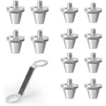 Asfasfq - crampons de football en mtal - 12 pices de rechange pour chaussures, pointes 11 / 13mm argent ...