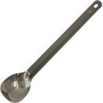 Asfasfq - cuillre a long manche en titane avec bol poli couverts de camping d'extrieur (slv - 11)