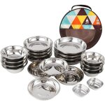 Asfasfq - ensemble d'assiettes de camping 22 pièces, assiette de service en acier inoxydable, convient ... Asfasfq - ensemble d'assiettes de camping 22 pièces, assiette de service en acier inoxydable, convient ...