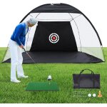Asfasfq - filet d'entranement de golf avec pelouse, filet d'entranement de golf avec tapis de frappe ...