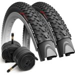 Asfasfq - fincci pneu vtt 27, 5 pouces - paire pliable pneus velo 27, 5 x 2. 10 avec 2x schrader chambre ...