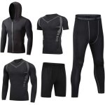 Asfasfq - homme 5 pièces vêtements de sport avec hoodies vestes manches courtes / longues shirt compression ... Asfasfq - homme 5 pièces vêtements de sport avec hoodies vestes manches courtes / longues shirt compression ...