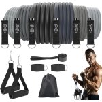 Asfasfq - kit bande elastique musculation, lot de 6 bandes de rsistance avec poignes, ancrage de porte, ...