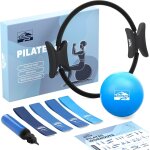 Asfasfq - kit pilates maison ¿ cercle pilates accessoires avec mini ballon, 4 bandes de rsistance, ...
