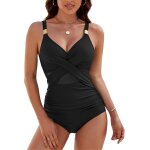 Asfasfq - maillot de bain femme 1 pices gainant col en v contrle du ventre maillots push up rembourr ...