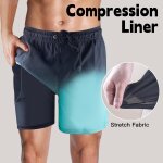 Asfasfq - maillot de bain homme avec poche short de bain impermable a schage rapide short de bain avec ...