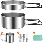 Asfasfq - odoland kit de casseroles camping acier inoxydable, pliable et empilable outdoor ustensiles ... Asfasfq - odoland kit de casseroles camping acier inoxydable, pliable et empilable outdoor ustensiles ...