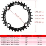 Asfasfq - plateau de pédalier 104 bcd 32t 34t 36t 38t etroit large avec 4 boulons de pignon pour vélo ... Asfasfq - plateau de pédalier 104 bcd 32t 34t 36t 38t etroit large avec 4 boulons de pignon pour vélo ...