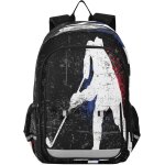 Asfasfq - sac d'cole vintage pour joueur de hockey sur glace pour garons et filles, grand sac a livres ...
