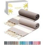 Asfasfq - soltako fouta lot de 2 serviettes de plage xxl, serviette de bain, serviette de yoga, pestemal, ...