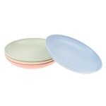 Assiettes et assiettes de camping en paille de blé, ensemble de 4 récipients alimentaires de 20cm Assiettes et assiettes de camping en paille de blé, ensemble de 4 récipients alimentaires de 20cm
