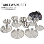 Assiette de camping portable 12 pices pour la maison et les voyages en plein air barbecue plates a manger ...