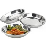 Assiette de table ronde en acier, 17  2. 2cm, service de vaisselle pour enfants, plats plats plats peu ...