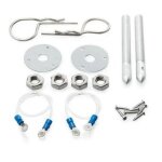 Attache capot aluminium - couleur argent adnauto