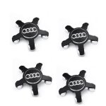 Audi jeu de bouchons de quatre jantes en aluminium, noir, 5 radios, logo, 134 mm, audi, 4 f0601165 n, ...