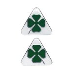 Autocollant 3d alfa romeo officiel quadrifoglio verde trfle a quatre feuilles vert, droite et gauche, ...
