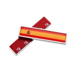 ¿ autocollant 3d en m�tal, 1 paire, drapeau national espagnol, d�coration de voiture, coffre de moto, ...
