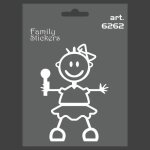 Autocollants famille pour voiture, bébé femme, 9 x 12 cm Autocollants famille pour voiture, bébé femme, 9 x 12 cm